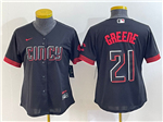 Cincinnati Reds #21 Hunter Greene Women's Black 2023 City Connect Jersey