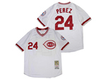 Cincinnati Reds #24 Tony Pérez 1976 Throwback White Jersey