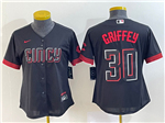 Cincinnati Reds #30 Ken Griffey Jr. Women's Black 2023 City Connect Jersey