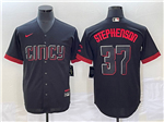 Cincinnati Reds #37 Tyler Stephenson Black 2023 City Connect Jersey