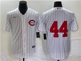 Cincinnati Reds #44 Elly De La Cruz Vintage White Pinstripe Jersey