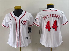 Cincinnati Reds #44 Elly De La Cruz Women's White Cool Base Jersey