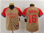 American League #16 Jarren Duran Youth Cream 2024 MLB All-Star Game Limited Jersey