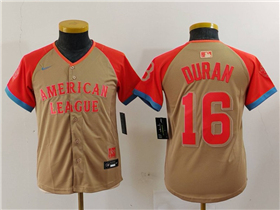 American League #16 Jarren Duran Youth Cream 2024 MLB All-Star Game Limited Jersey