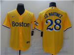 Boston Red Sox #28 J.D. Martinez Gold With Name 2021 City Connect Jersey