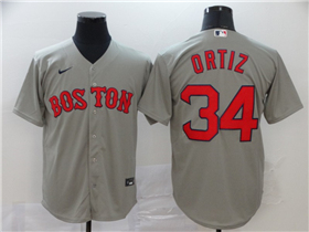 Boston Red Sox #34 David Ortiz Gray Cool Base Jersey