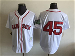 Boston Red Sox #45 Pedro Martinez 1999 Throwback White Jersey