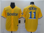 Boston Red Sox #11 Rafael Devers Gold With Name 2021 City Connect Jersey