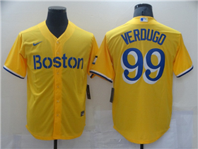 Boston Red Sox #99 Alex Verdugo Gold With Name 2021 City Connect Jersey