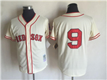 Boston Red Sox #9 Ted Williams Throwback Cream Jersey