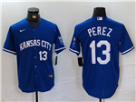 Kansas City Royals #13 Salvador Perez Royal Blue Limited Jersey