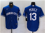 Kansas City Royals #13 Salvador Perez Royal Blue Limited Jersey