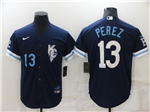 Kansas City Royals #13 Salvador Perez 2022 Navy City Connect Jersey