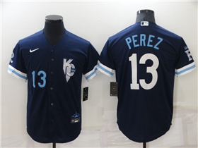 Kansas City Royals #13 Salvador Perez 2022 Navy City Connect Jersey