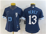 Kansas City Royals #13 Salvador Perez Women's 2022 Navy City Connect Jersey