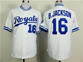 Kansas City Royals #16 Bo Jackson Throwback White Jersey