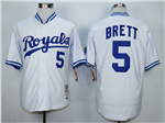 Kansas City Royals #5 George Brett Throwback White Jersey