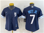 Kansas City Royals #7 Bobby Witt Jr. Women's 2022 Navy City Connect Jersey