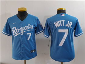 Kansas City Royals #7 Bobby Witt Jr. Youth Light Blue Limited Jersey