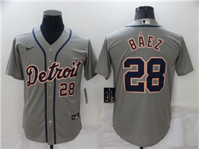 Detroit Tigers #28 Javier Baez Gray Cool Base Jersey