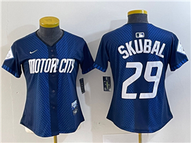 Detroit Tigers #29 Tarik Skubal Women's Navy 2024 City Connect Limited Jersey