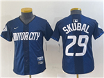 Detroit Tigers #29 Tarik Skubal Youth Navy 2024 City Connect Limited Jersey