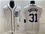 Detroit Tigers #31 Riley Greene White Cool Base Jersey