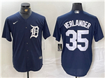 Detroit Tigers #35 Justin Verlander Navy Limited Jersey