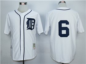 Detroit Tigers #6 Al Kaline Throwback White Jersey