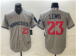 Minnesota Twins #23 Royce Lewis Gray Pinstripe Limited Jersey