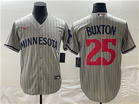 Minnesota Twins #25 Byron Buxton 2023 Gray Pinstripe Cool Base Jersey