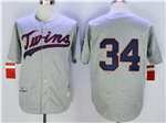 Minnesota Twins #34 Kirby Puckett 1969 Throwback Grey Jersey