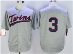 Minnesota Twins #3 Harmon Killebrew 1969 Throwback Grey Jersey