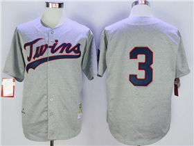 Minnesota Twins #3 Harmon Killebrew 1969 Throwback Grey Jersey