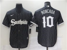 Chicago White Sox #10 Yoan Moncada Black 2021 City Connect Cool Base Jersey 