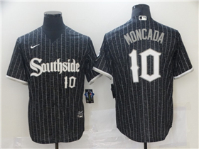 Chicago White Sox #10 Yoan Moncada Black 2021 City Connect Cool Base Jersey 