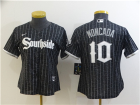 Chicago White Sox #10 Yoan Moncada Women's Black 2021 City Connect Cool Base Jersey 