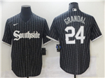 Chicago White Sox #24 Yasmani Grandal Black 2021 City Connect Cool Base Jersey 