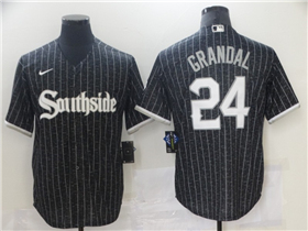 Chicago White Sox #24 Yasmani Grandal Black 2021 City Connect Cool Base Jersey 