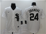 Chicago White Sox #24 Yasmani Grandal White Cool Base Jersey