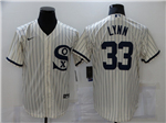 Chicago White Sox #33 Lance Lynn White with name 2021 Field of Dreams Cool Base Jersey 