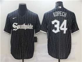 Chicago White Sox #34 Michael Kopech Black 2021 City Connect Cool Base Jersey 