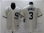 Chicago White Sox #3 Harold Baines White with name 2021 Field of Dreams Cool Base Jersey 