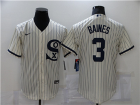 Chicago White Sox #3 Harold Baines White with name 2021 Field of Dreams Cool Base Jersey 