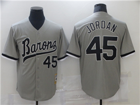 Chicago White Sox Minor League Birmingham Barons #45 Michael Jordan Throwback Gray Jersey