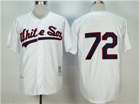 Chicago White Sox #72 Carlton Fisk 1990 Throwback White Jersey