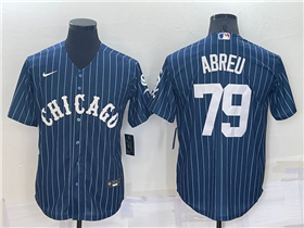 Chicago White Sox #79 José Abreu Blue Pinstripe Cool Base Jersey