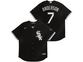 Chicago White Sox #7 Tim Anderson Black Cool Base Jersey