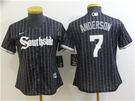 Chicago White Sox #7 Tim Anderson Women's Black 2021 City Connect Cool Base Jersey 