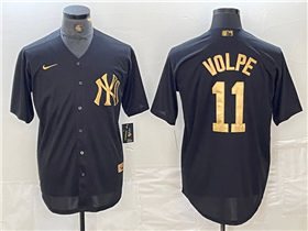 New York Yankees #11 Anthony Volpe Black Gold Jersey